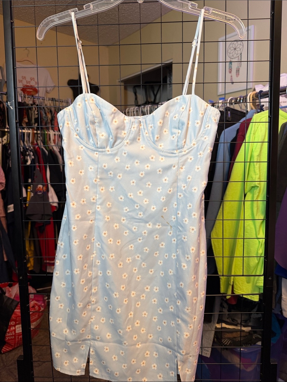 Princess Polly Light Blue Floral Mini Dress